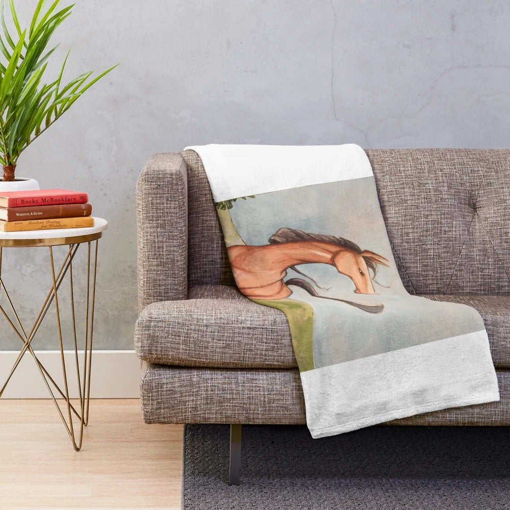 Soft and Cuddly Horse Plush Blanket for Nursery or Bedroom