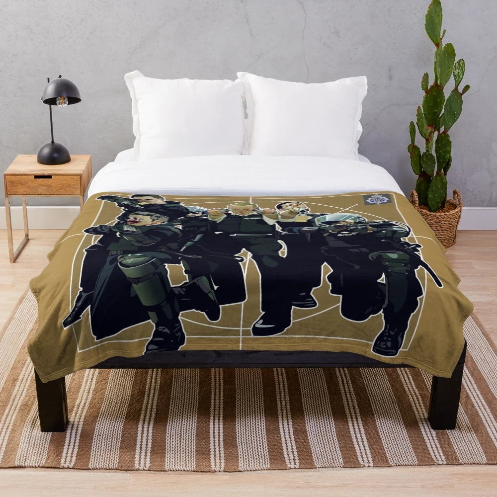 Hot Fuzz" inspired plush blanket featuring a soft, cozy design