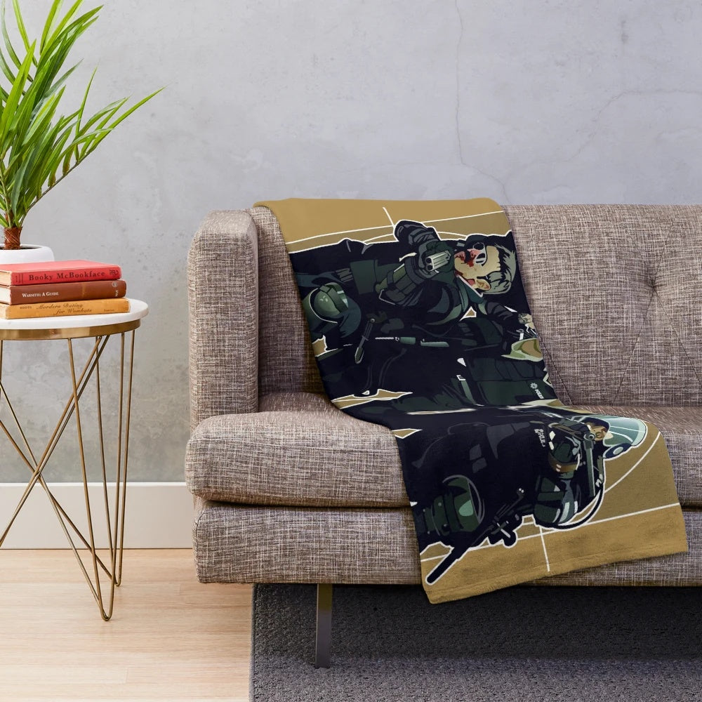 Hot Fuzz" inspired plush blanket featuring a soft, cozy design