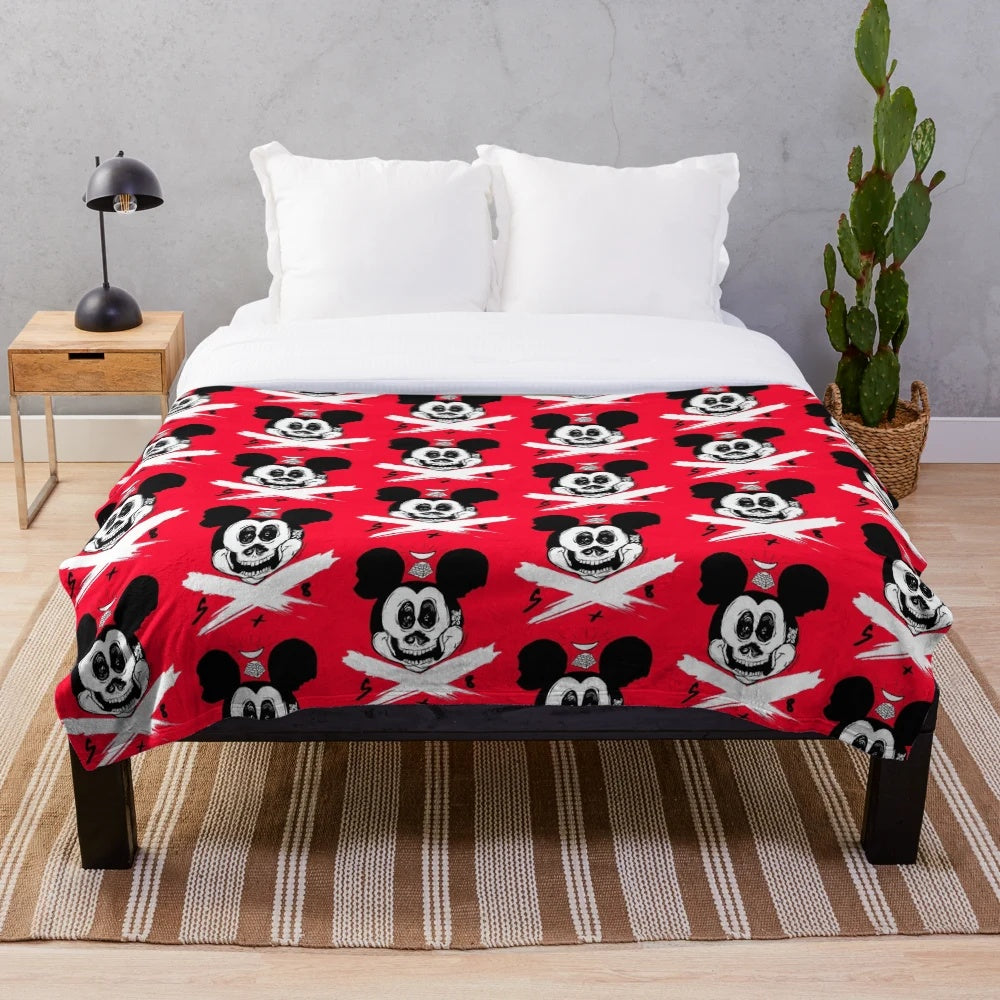 Soft and cuddly house rat plush blanket with a vintage, fantasy-inspired design