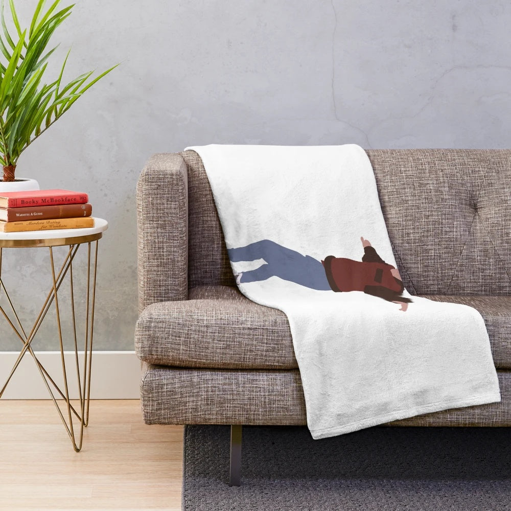 A plush, cozy blanket featuring a hoverboard design, perfect for Back to the Future fans