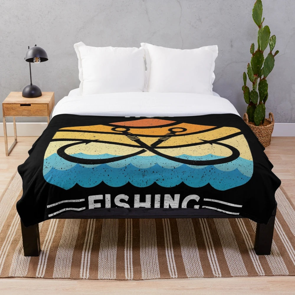 Huk Fishing Plush Blanket with Soft and Comfortable Design