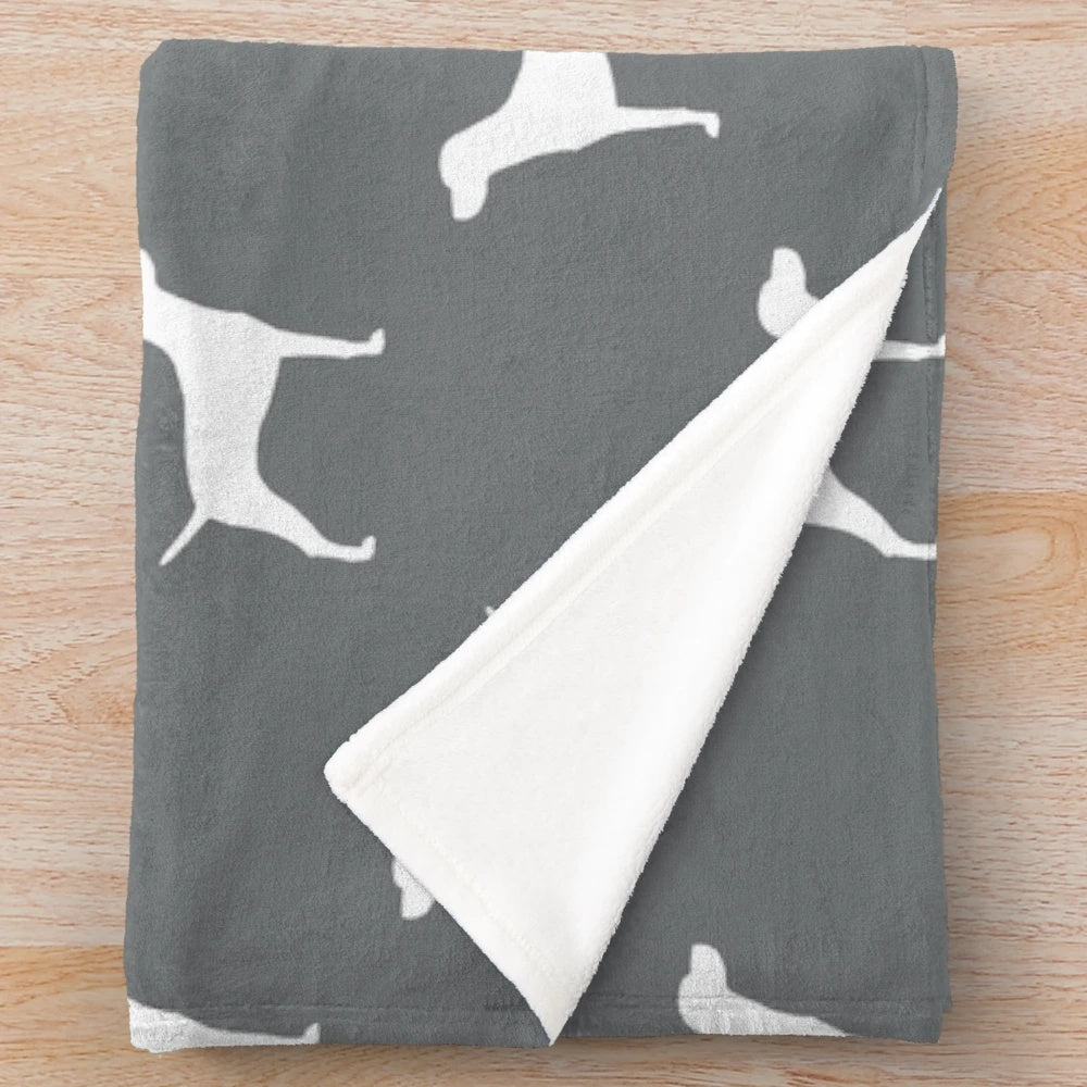 Soft and comfortable plush blanket featuring the silhouette of a Hungarian Vizsla dog