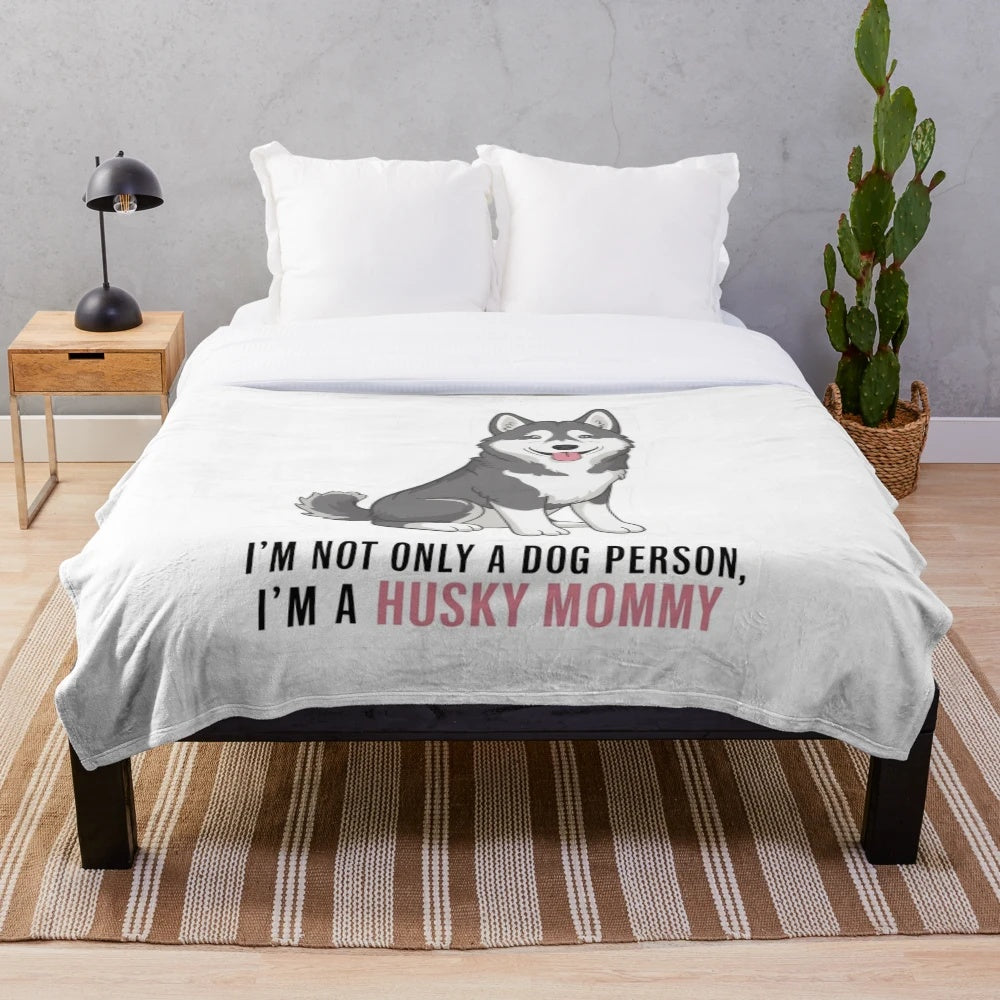 Soft and cuddly husky plush blanket