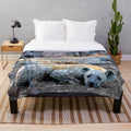 Soft and cuddly hyena plush blanket featuring African wildlife design