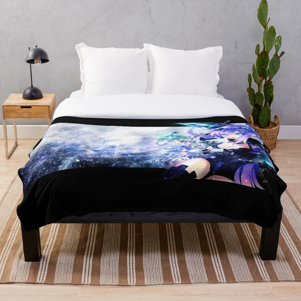 Hyperdimension Neptunia plush blanket with Neptune character