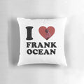 Soft, plush pillow featuring a heart design and the text "I <3 Frank Ocean