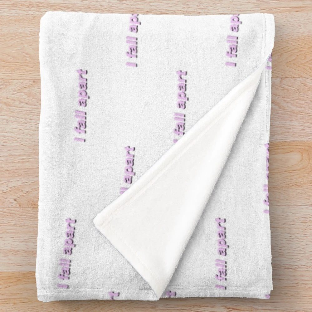 Soft and comfortable plush blanket with "I Fall Apart" typography design, inspired by Post Malone's hit song
