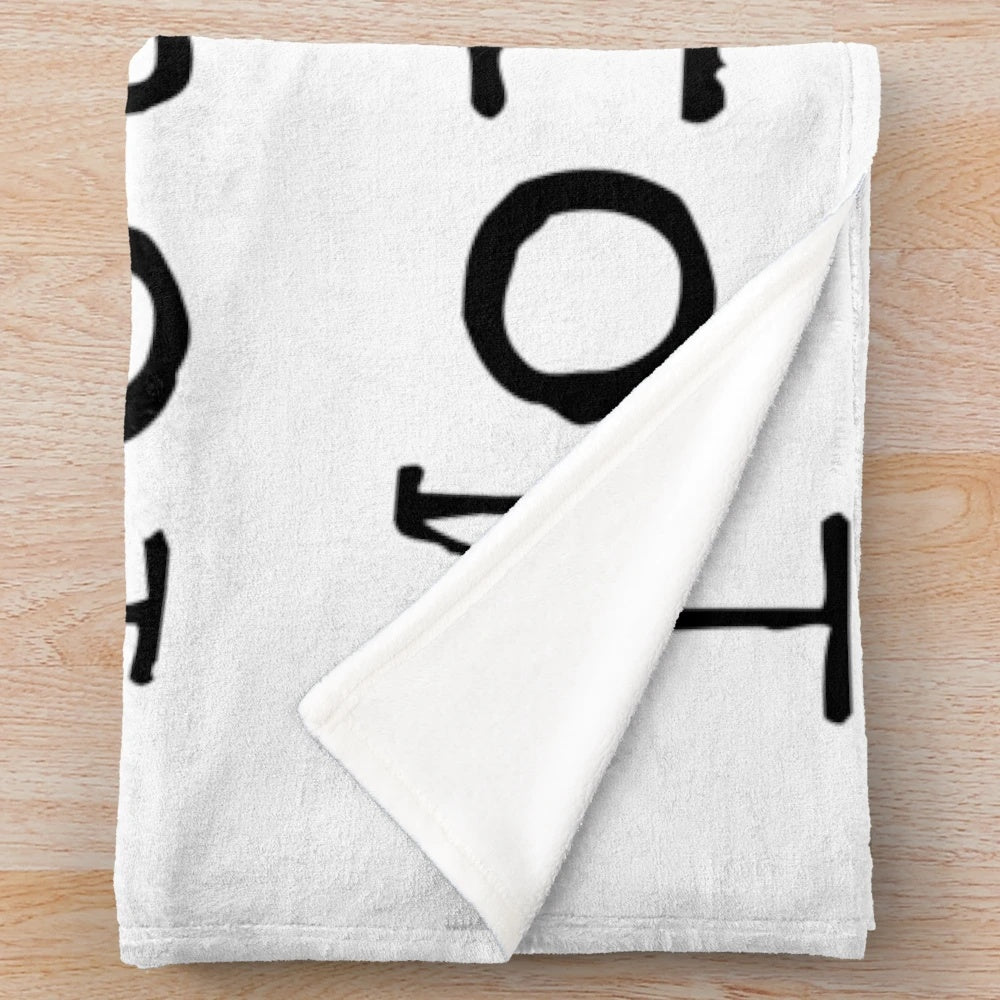 I Love You More" plush blanket with typewriter-style text
