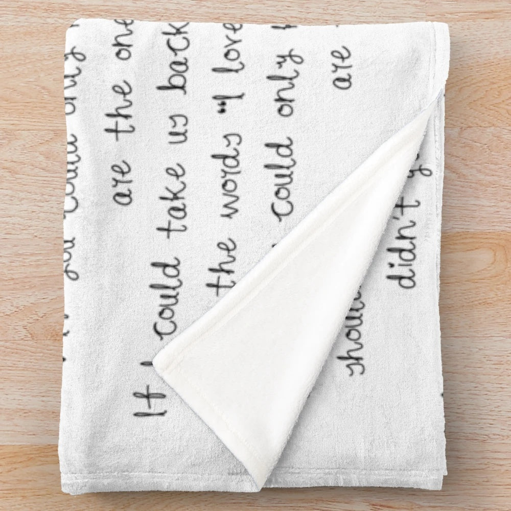 Plush blanket with 'I love you' text, perfect for Julie and the Phantoms fans
