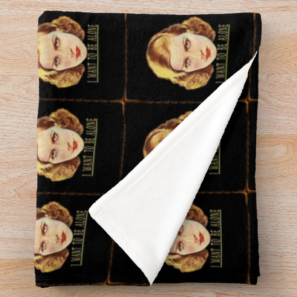 Greta Garbo inspired "I Want to be Alone" plush blanket