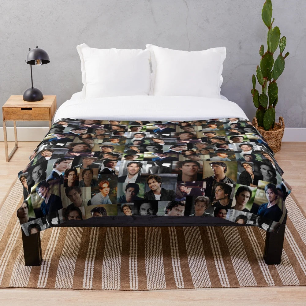 Ian Somerhalder inspired plush blanket