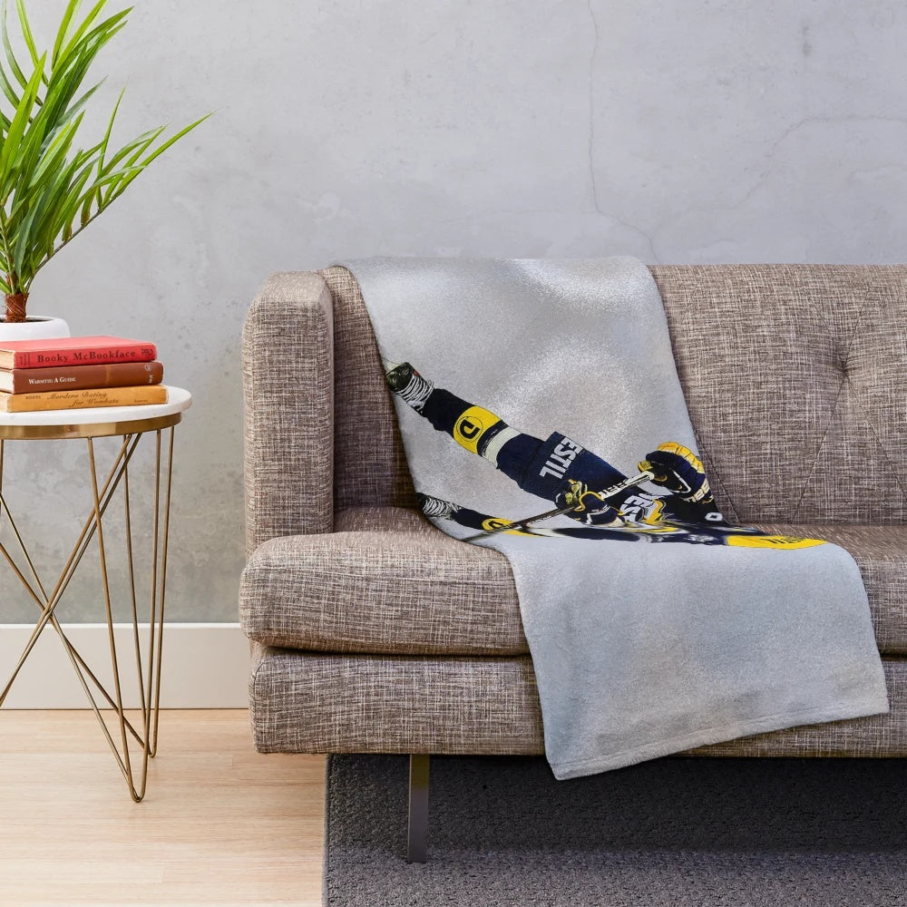 Ice hockey inspired plush blanket