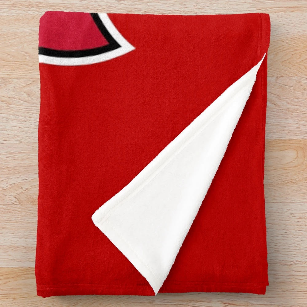 Plush blanket with ice hockey design for sports fans