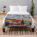 Soft, plush Iceland-inspired blanket with a cozy, impressionistic design