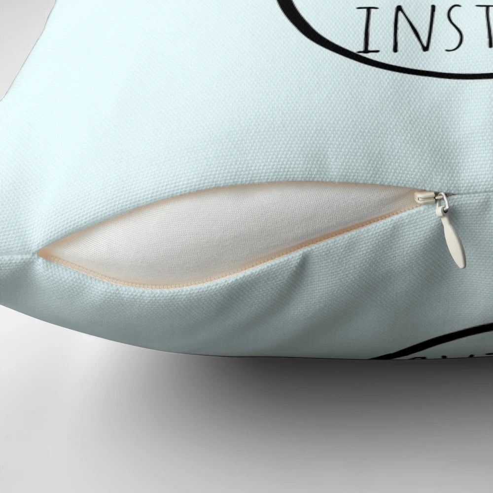 A soft, plush pillow with the text "I'd like people more if they were cats instead" printed on it, appealing to cat lovers and introverted personalities.