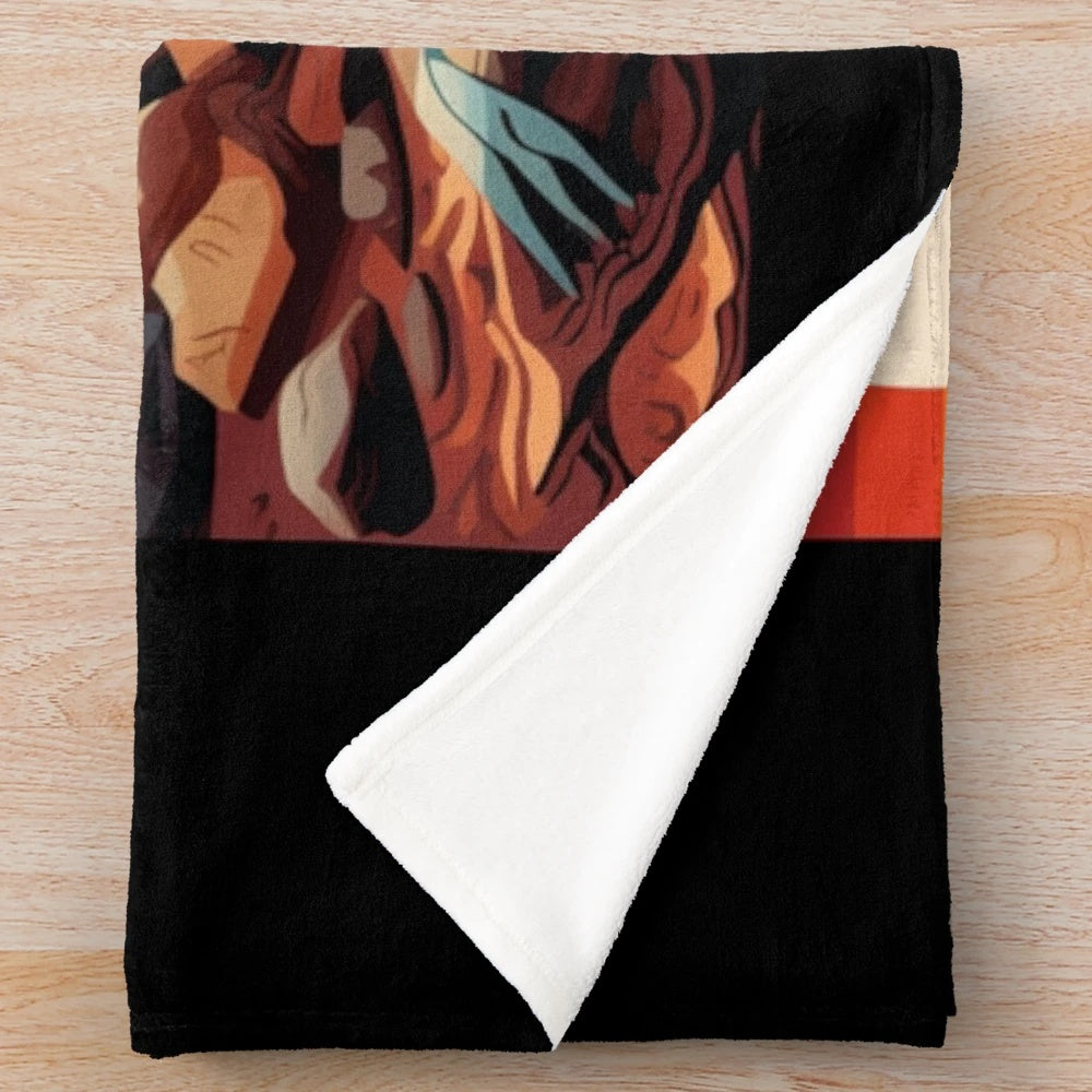 I'd Rather Be Cooking" plush blanket featuring Andes mountain and river design