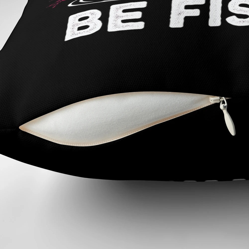 Cozy "I'd Rather Be Fishing" decorative throw pillow with a fishing theme