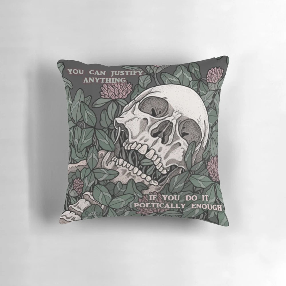 Soft, literary-inspired pillow featuring the title "If We Were Villains