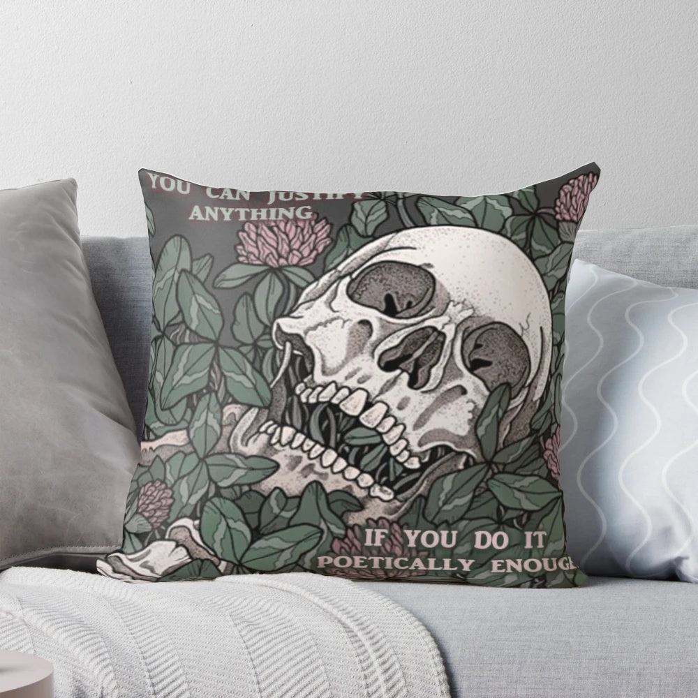 Soft, literary-inspired pillow featuring the title "If We Were Villains