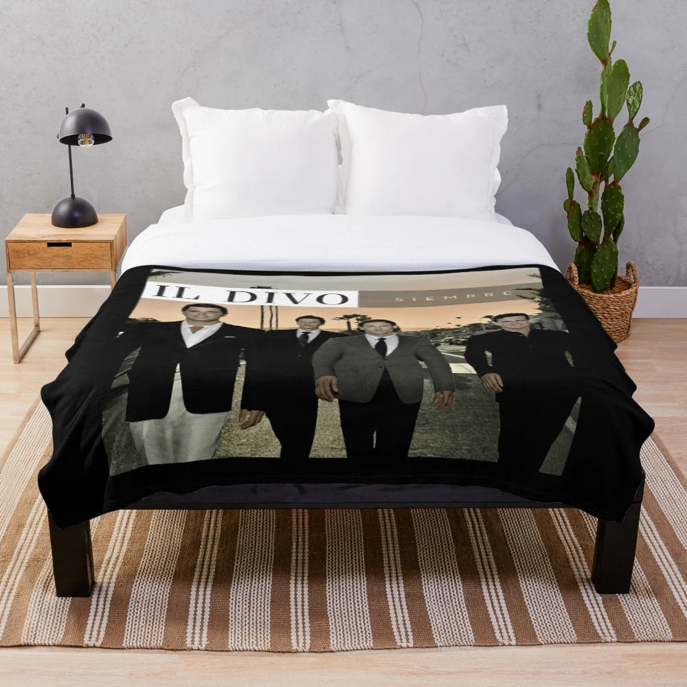Il Divo-inspired plush blanket with music icons