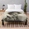 Timothée Chalamet inspired plush blanket with 90s retro and indie aesthetic design