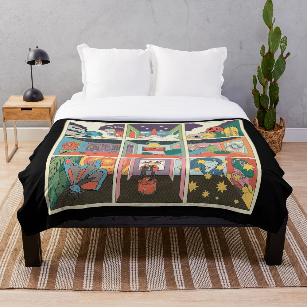 Plush blanket featuring indie band Future Past Life's album art