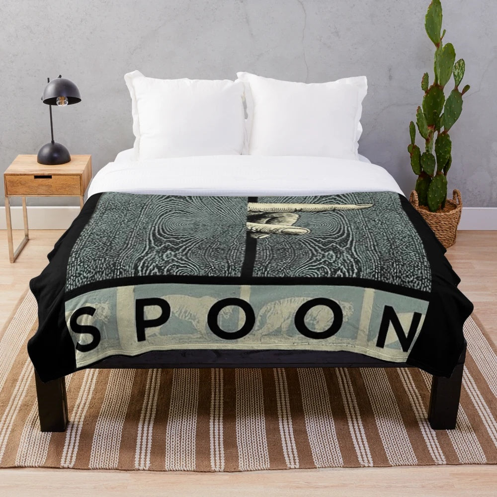 Soft and cozy plush blanket featuring indie music and post-punk inspired design