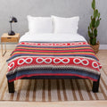 Cozy infinity plush blanket with métis sash design
