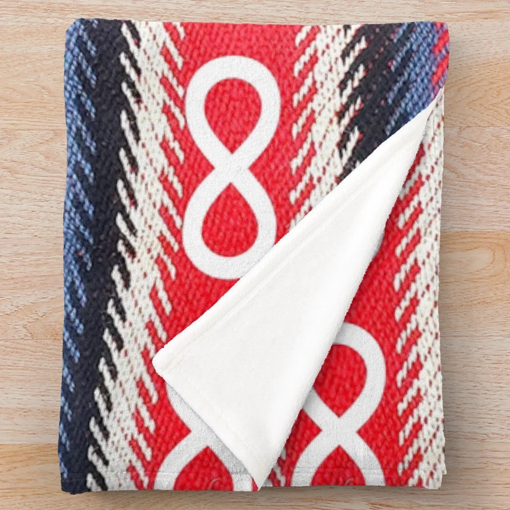 Cozy infinity plush blanket with métis sash design