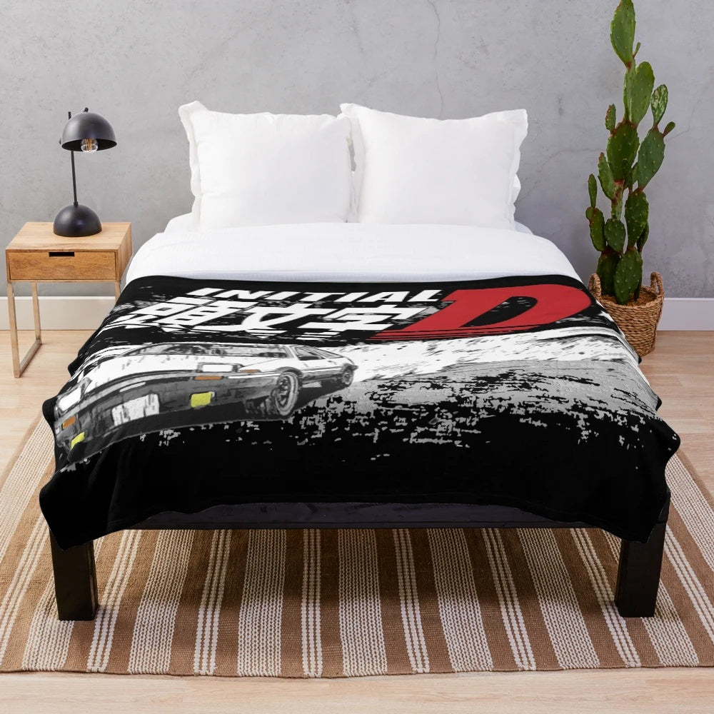 Soft and Plush Initial D AE86 Drifting Themed Blanket
