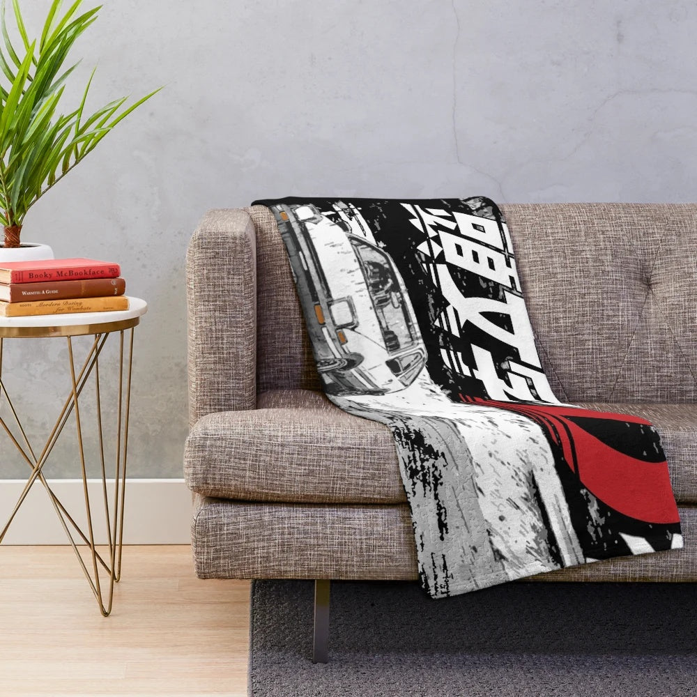 Soft and Plush Initial D AE86 Drifting Themed Blanket