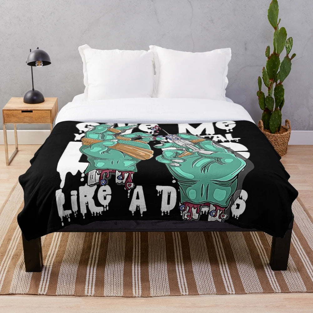 Injection themed plush blanket