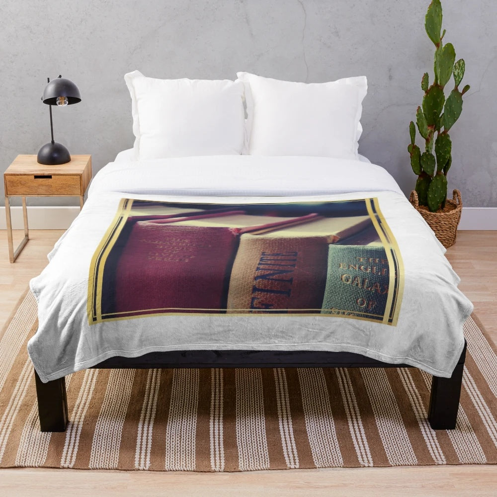 Cozy plush blanket for book lovers and intellectuals