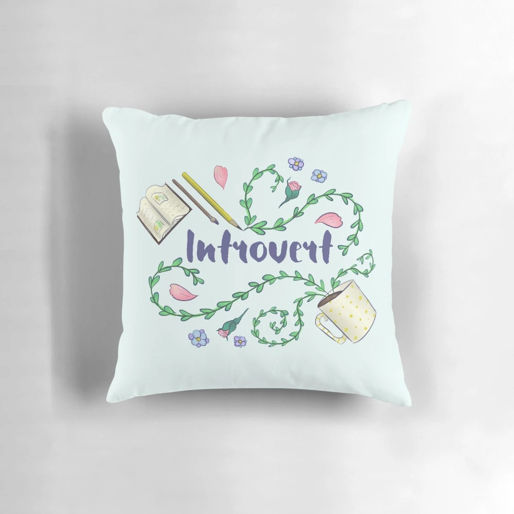 Soft, plush pillow with a cozy design, perfect for introverted personalities who enjoy relaxation and mindfulness.