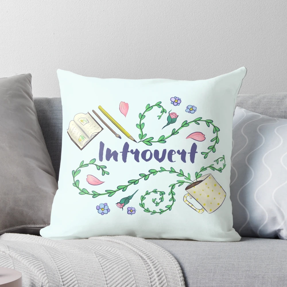 Soft, plush pillow with a cozy design, perfect for introverted personalities who enjoy relaxation and mindfulness.