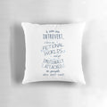 Soft, plush pillow featuring a cozy introvert design with fictional characters and book-themed elements.