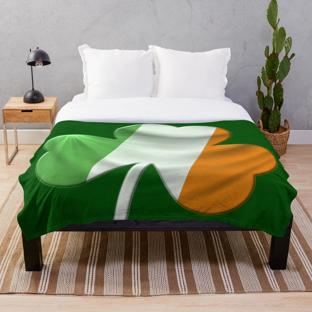 Irish Shamrock Plush Blanket