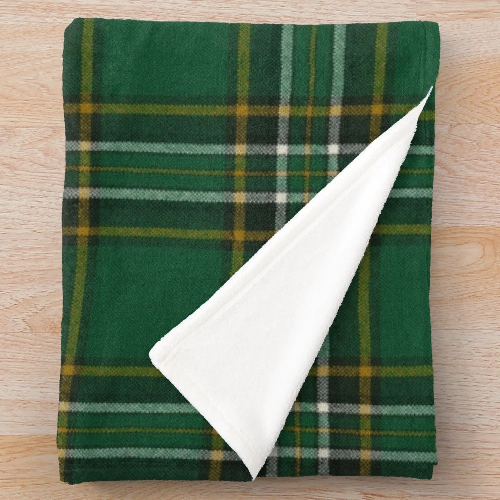 Soft, plush Irish tartan blanket with traditional Celtic design