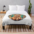 Cute and stylish Irish Terrier plush blanket for fall