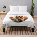 Cozy plush blanket featuring an Irish Terrier in autumn-inspired designs