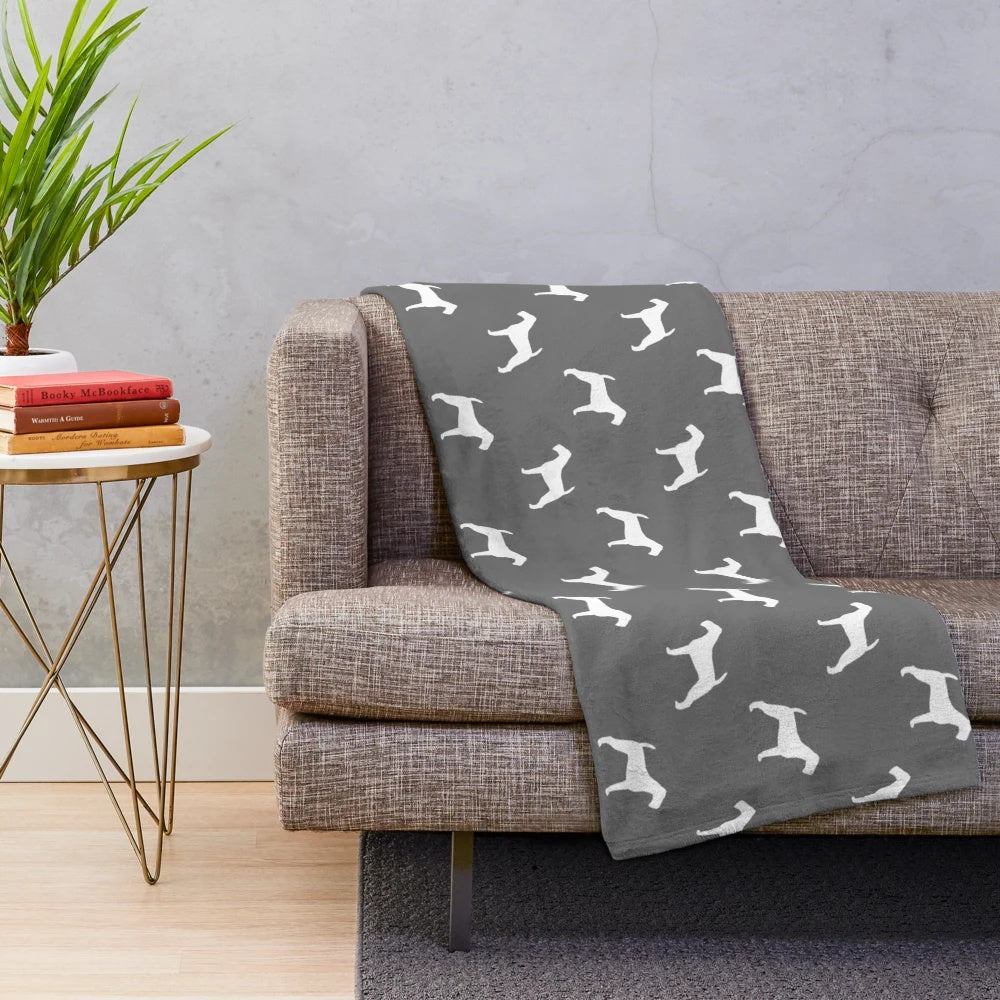 Irish Terrier silhouette design on a plush, soft blanket