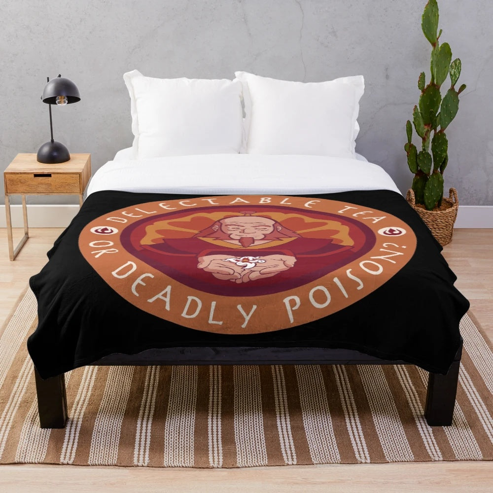 Iroh-inspired plush blanket with avatar the last airbender design