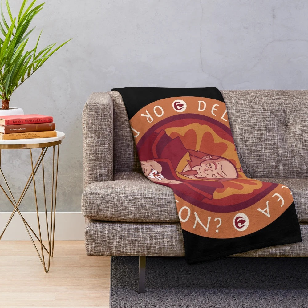 Iroh-inspired plush blanket with avatar the last airbender design