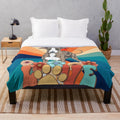 Italian Greyhound Retro Plush Blanket