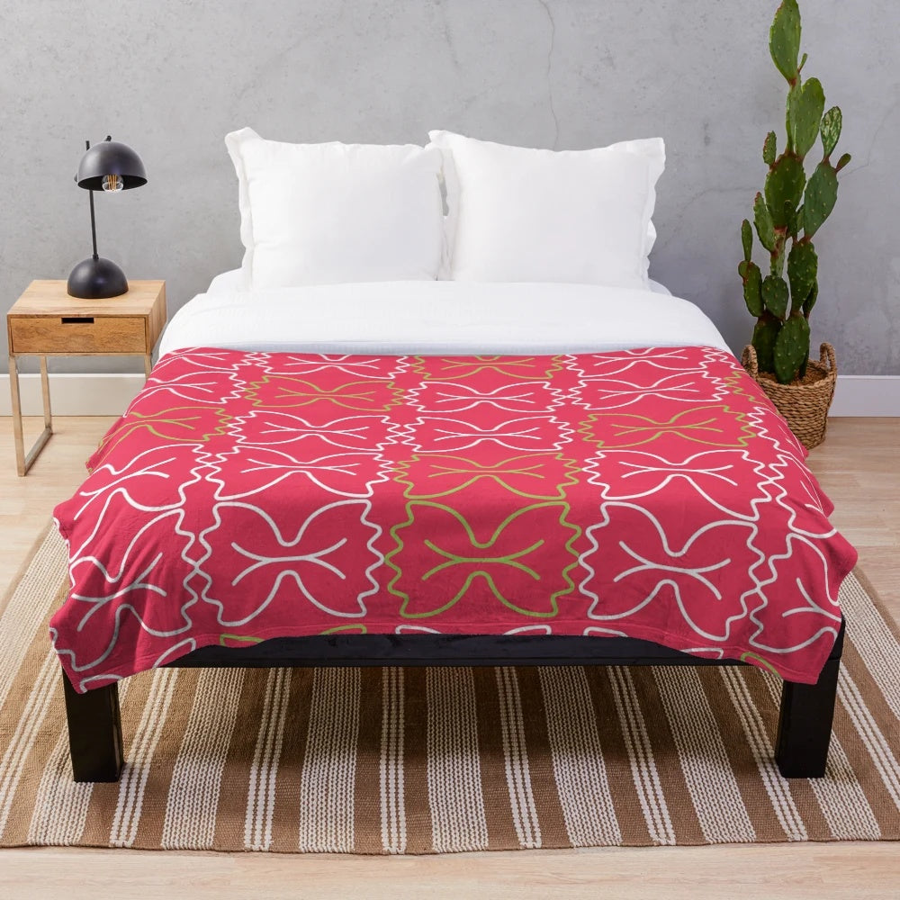 Italian pasta-themed plush blanket