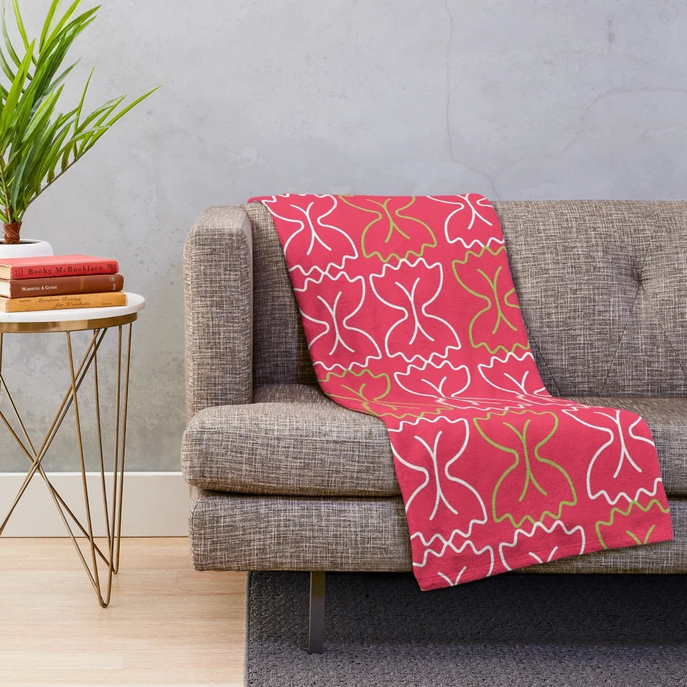 Italian pasta-themed plush blanket