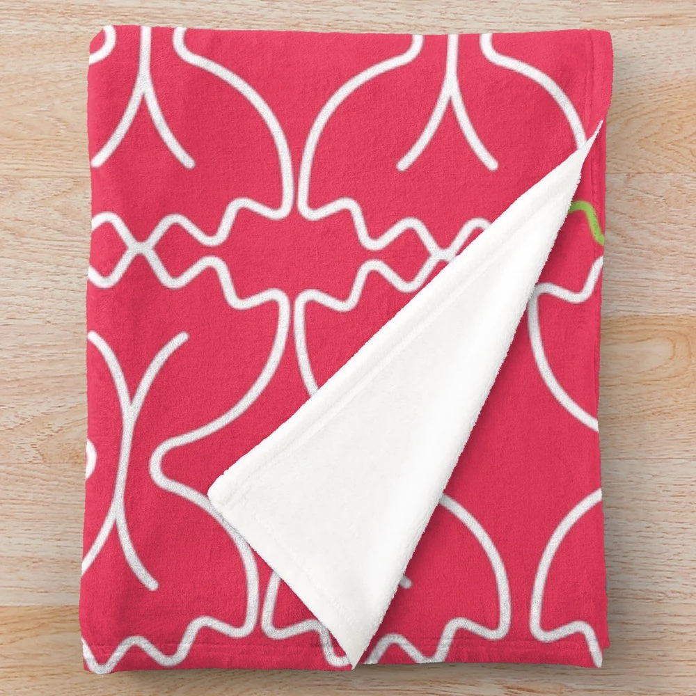Italian pasta-themed plush blanket
