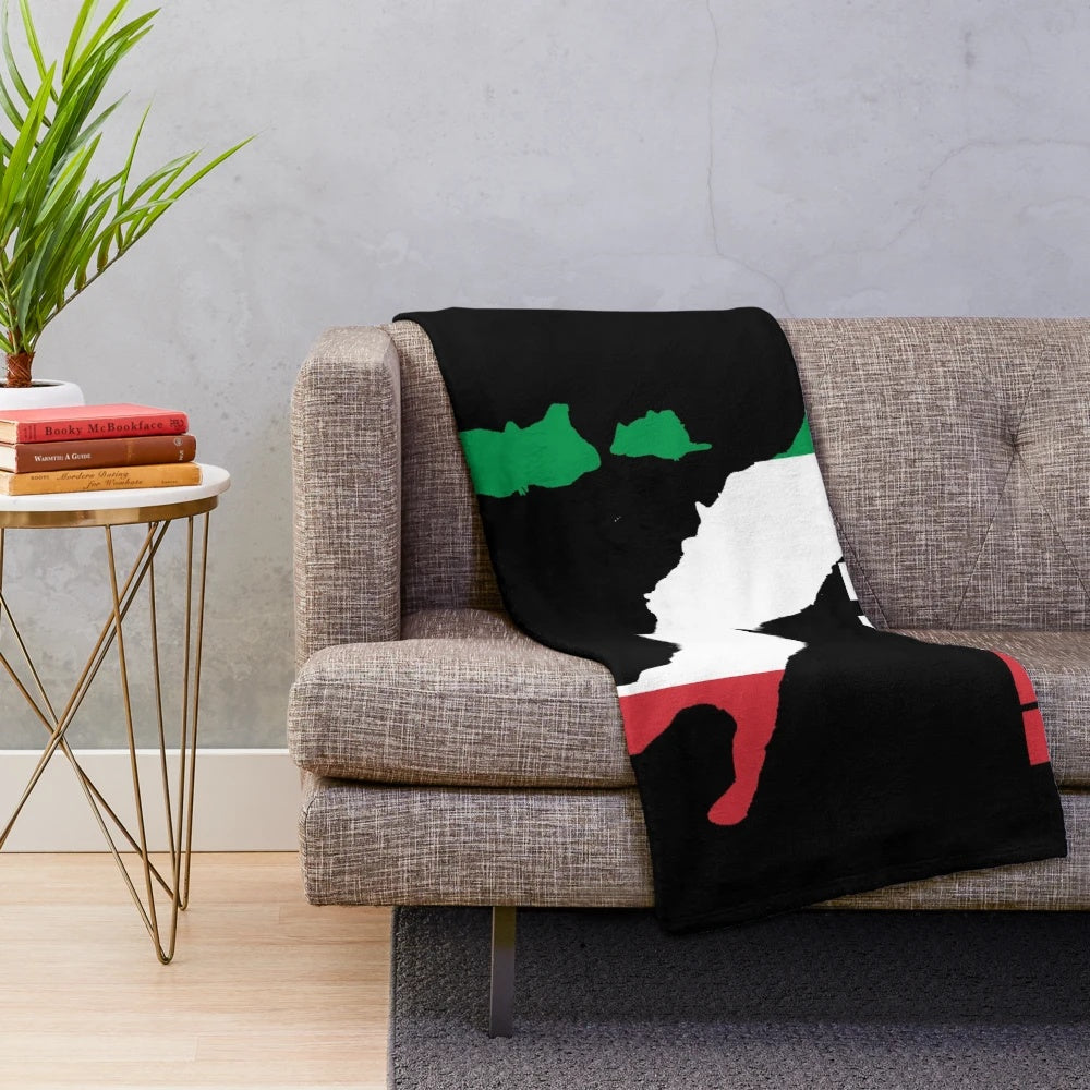 Soft, plush blanket featuring a detailed map and flag of Italy