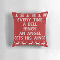 Festive 'It's a Wonderful Life' Christmas Pillow with Angel Wings Design